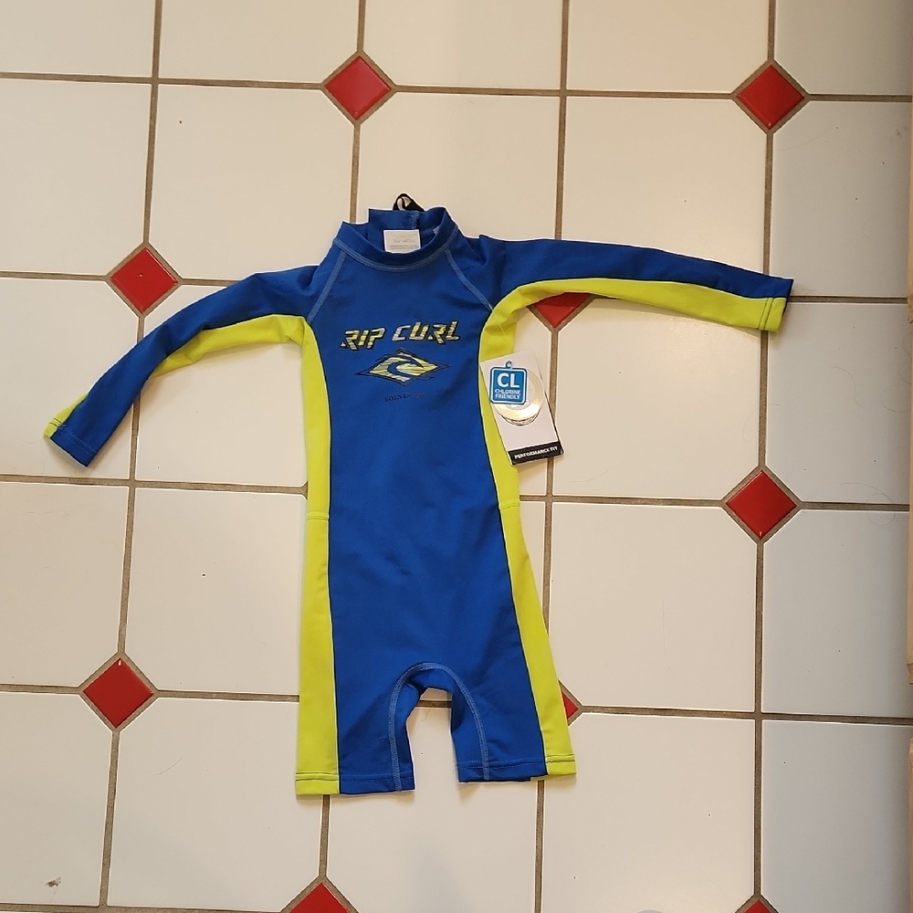 Rip Curl Kids Blue and Yellow Swim Suit